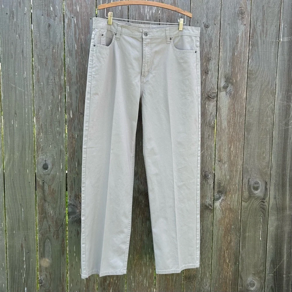 SMITH'S Workwear Mens Size‎ 38 x 32  Stretch 5-Pocket Tan Relaxed Canvas Pants